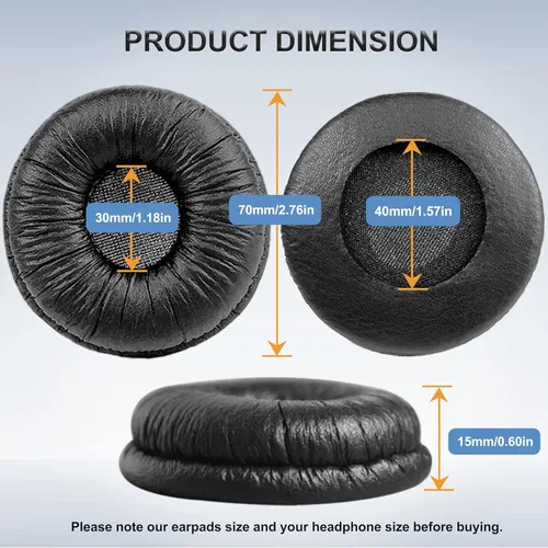 Vista 3 de Almohadillas de repuesto para auriculares Sony, almohadillas compatibles con Sony MDR- ZX100 ZX110 ZX110NC WH-CH500 CH520 CH510 V150 V250 V200 JBL