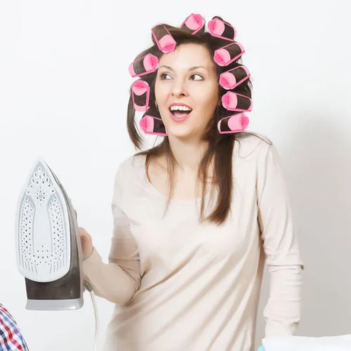 Vista 5 de 12 rodillos de esponja de espuma de 2.4 pulgadas, rizadores de pelo para dormir, rizador sin calor, peinados de Mardi Gras, color rosa