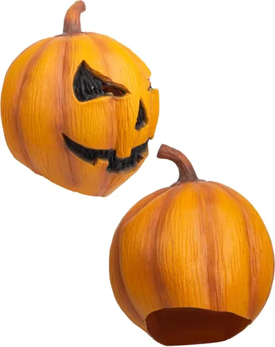 Vista 2 de Máscara de calabaza con ojos iluminados, disfraz de cabeza completa