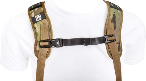 Vista 2 de BLACKRAPID Arnés de doble cámara - Camuflaje multiterreno, diseñado para 1 o 2 cámaras, Camo