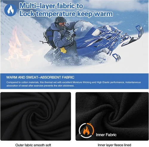 Vista 17 de MEETWEE Paquete de 4/5 camisas de compresión térmica para hombre, manga larga, forro polar, capa base, equipo de entrenamiento de invierno