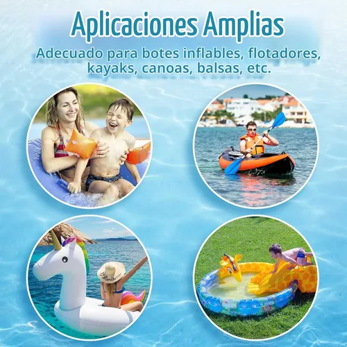 Vista 7 de GEUNTECH - Parches de reparación inflables de PVC para balsa inflable, barco, canoa, kayak Negro