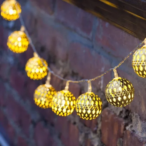 Vista 7 de Luces geométricas de metal, 3M 20 luces LED de hadas de diamantes alimentadas por pilas, luces geométricas de oro rosa para dormitorio, boda Diamond