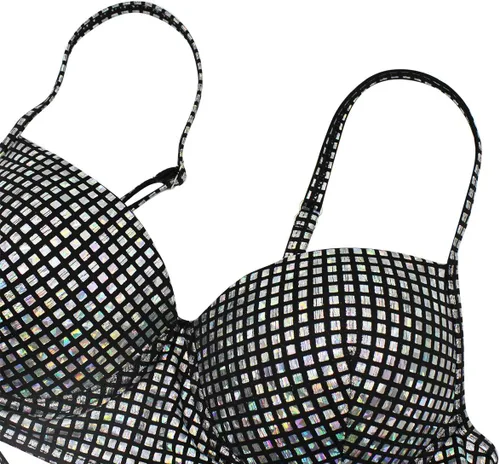 Vista 7 de JUMISEE Traje de baño con holograma brillante para mujer, traje de baño sexy con tanga y tanga