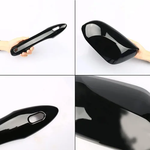 Vista 7 de Tapas negras para espejo de puerta lateral + cubiertas de manija de puerta de repuesto para accesorios Toyota Camry 2018, 2019, 2020, 2021, 2022