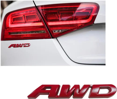 Vista 11 de Dickno Pegatina de emblema AWD, calcomanía de letra 3D de metal para puerta trasera y lateral, emblema adhesivo para parachoques laterales de auto