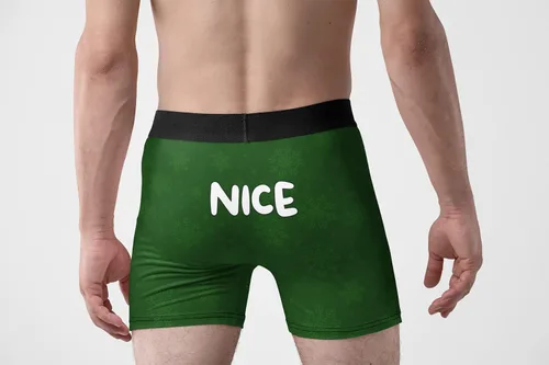 Vista 2 de Random Stock Apparel Calzoncillos tipo bóxer divertidos para hombre - Ropa interior divertida de Papá Noel, Rojo