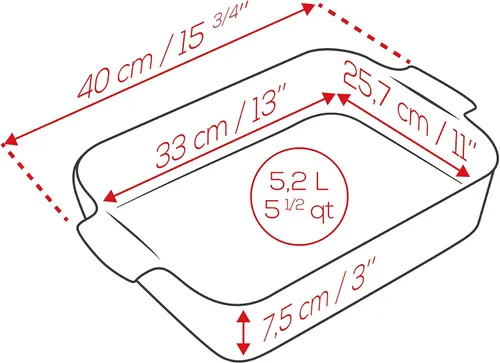 Vista 3 de Panadero rectangular de cerámica amarillo azafrán, 15.7 in – 15.75in