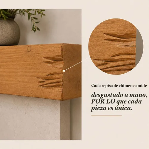 Vista 6 de URBANDI Repisa de chimenea, envejecida, rústica, flotante, moderna, madera real. (48 pulgadas de largo x 6 pulgadas de alto x 8 pulgadas, marrón)