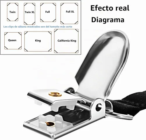 Vista 3 de 10 correas ajustables para sábanas, clips para sábanas, soporte elástico para sábanas bajeras, clips de correas de sábana bajera, tirantes de cierre
