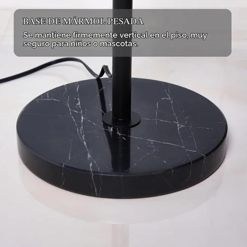 Vista 6 de Lámparas de pie de arco para sala de estar, lámpara de pie regulable con cabezal ajustable, lámpara de pie moderna con acabado negro, lámpara