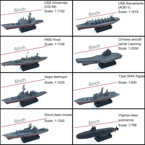 Vista 3 de Kvvdi 8 conjuntos de rompecabezas 3D modelo de acorazado portaaviones juguete submarino, kits de barco de modelismo de plástico de la armada