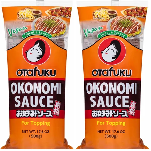 Vista 10 de Otafuku Salsa Okonomi, cobertura japonesa vegana para panqueques Okonomiyaki (10.6 onzas) Para panqueques Okonomiyaki