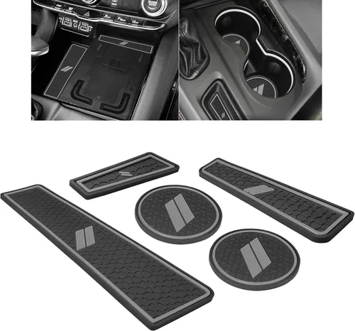 Vista 22 de para Accesorios de Dodge Durango 2021 2022 2023 2024 2025 2026 (Versión de 7 Asientos) Alfombrilla de Forro de Consola Central Insertos de Rojo