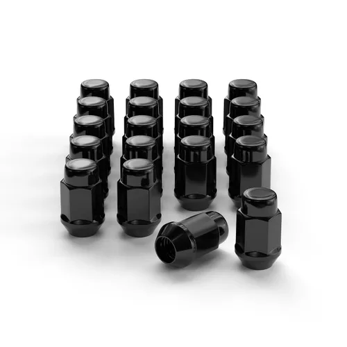 Vista 10 de 20 tuercas negras de 1/2-20 de 1.38 pulgadas, asiento cónico hexagonal, compatible con Bronco Mustang Cherokee Ranger Explorer Liberty YJ TJ KJ KK