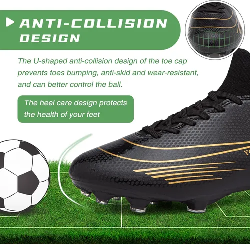 Vista 5 de CBUSTER Tacos de fútbol para hombre y mujer AG TF, Blackag