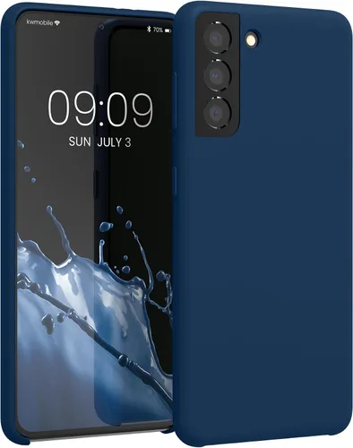 Vista 138 de kwmobile Funda compatible con Samsung Galaxy S9 - Funda de silicona TPU con acabado suave - Blue Reef