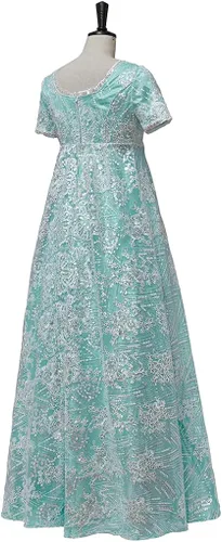 Vista 6 de Kate Sharma - Disfraz de cosplay de cintura alta vestido de fiesta de té Jane Austen