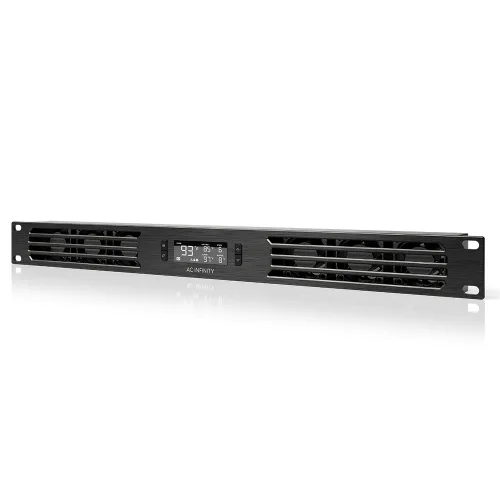 Vista 10 de AC Infinity CLOUDPLATE T2, ventilador de montaje en rack 1U, flujo de aire de escape superior, para refrigeración AV, cine en casa, racks de red