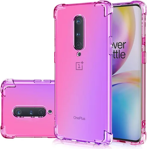 Vista 9 de Funda para OnePlus 6T/OnePlus 7 Linda, Gradient Delgada Antiarañazos Suave Claro TPU Funda a prueba de golpes para OnePlus 7/OnePlus 6T (azul/rosa)
