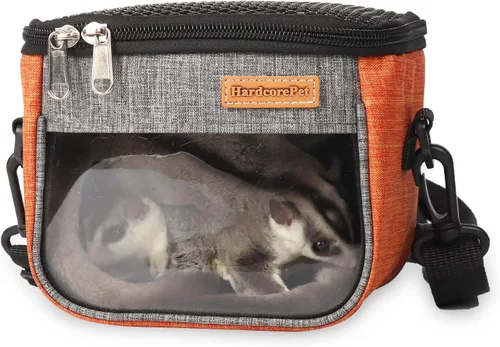Vista 7 de Bolsa de transporte Sugar Glider, bolsa de viaje transpirable transparente para hámster, gecko, erizo de bebé, bolsa de transporte con parte Azul