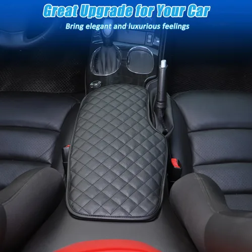Vista 4 de Almohadilla de consola central de automóvil para Chevrolet Corvette C6 2005-2013, funda de reposabrazos de automóvil, cojín de cuero, impermeable