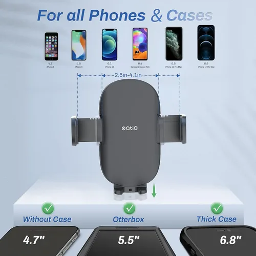 Vista 8 de OQTIQ Soporte para teléfono de automóvil de cuello de cisne de 13 pulgadas, soporte para parabrisas y tablero con ventosa fuerte, estabilizador