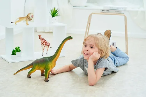 Vista 9 de RECUR Juguetes gigantes de Brachiosaurus de 20.5 juguetes jurásicos, figura de dinosaurio segura, sin olor, pintadas a mano para niños, diseño