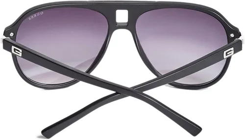 Vista 3 de GUESS Factory Gafas de sol de aviador mate con logotipo de hombre