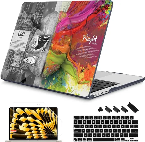 Vista 41 de Mektron Diseñada para MacBook Air 2025/2024/2023 de 15 PULGADAS M4 A3241 /M3 A3114 /M2 A2941, Carcasa de Cubierta Rígida de Plástico Impreso