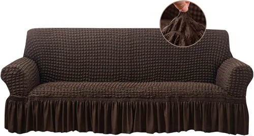 Vista 15 de Jeloris Funda Protectora Elástica para Sofá de Dos Plazas de Fácil Ajuste con Falda, Protector de Muebles Universal Duradero Lavable de Alta Beige
