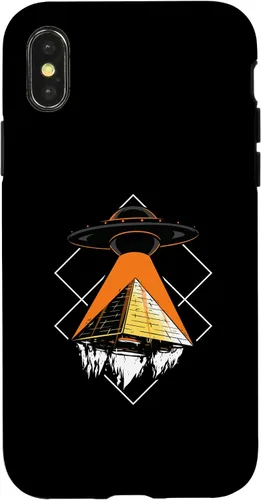 Vista 4 de iPhone 15 Funny Alien Addiction Pyramid Of Cheops UFO Case