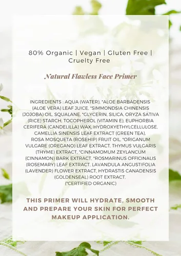 Vista 3 de Mom's Secret Natural Flawless - Base de maquillaje facial, orgánica, vegana, sin gluten, sin OMG, para todo tipo de piel, sin parabenos, libre