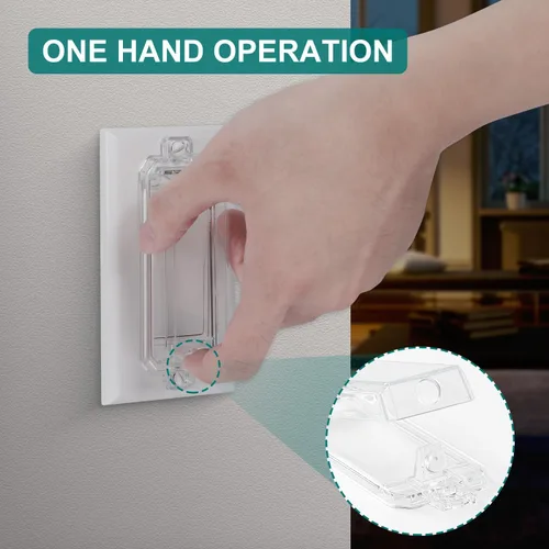 Vista 3 de CLYMENE Paquete de 2 fundas protectoras para interruptor de luz, cubierta de interruptor de pared a prueba de niños que evita que las luces