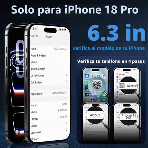 Vista 9 de Soporte de anillo de 360° para iPhone 18 Pro, transparente