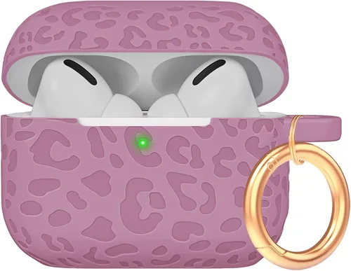 Vista 92 de Compatible con funda AirPods Pro 2019, Gawnock Funda de silicona suave y flexible para funda AirPods Pro para mujeres y niñas con llavero (Caqui)