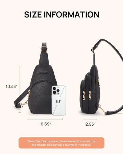 Vista 7 de Bolsos cruzados de Telena para mujer, bolso de piel para mujer, bolso cruzado de bandolera para mujer, bolso de viaje