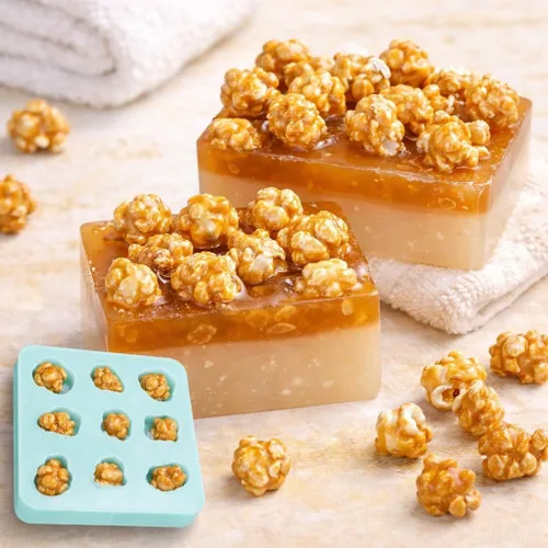 Vista 3 de Molde de silicona para palomitas de caramelo - Molde para hacer velas - Molde de resina - Molde de jabón - Molde flexible realista NC083