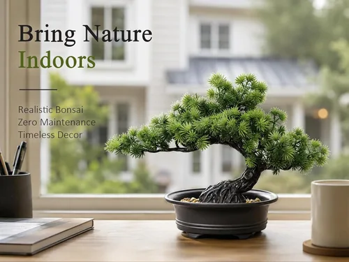 Vista 13 de Árbol bonsái de enebro artificial para decorar interiores para casa u oficina