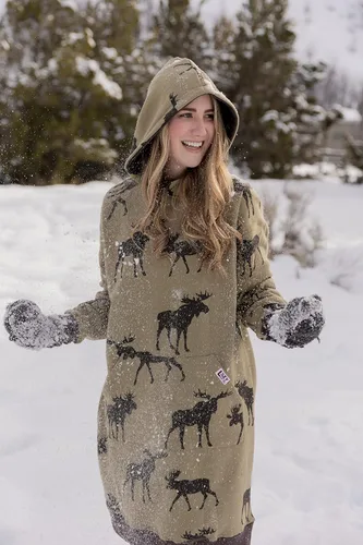 Vista 101 de Lazy One Sudadera con capucha de gran tamaño, ropa de dormir cómoda, vestido de suéter para mujer
