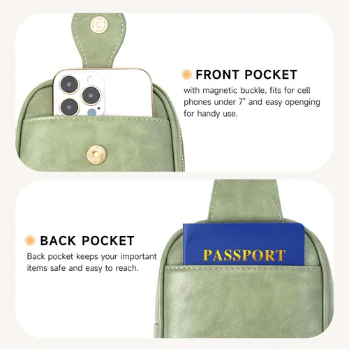 Vista 3 de APHISON Small Sling Bag Fanny Packs Phone Purse Crossbody Bags for Women Chest Bag Vegan Leather