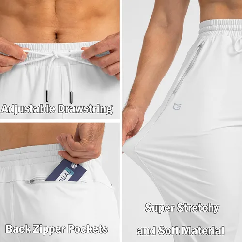Vista 5 de G Gradual Pantalones deportivos para hombre con bolsillos con cremallera, pantalones deportivos cónicos para entrenamiento, correr, correr