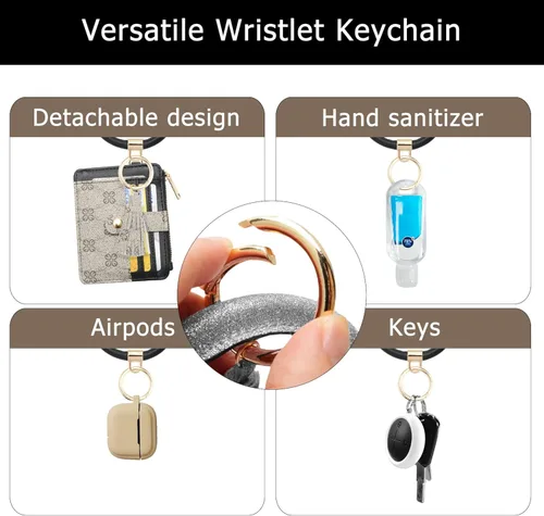 Vista 7 de COOLANS - Pulsera de cuero con llavero y borla