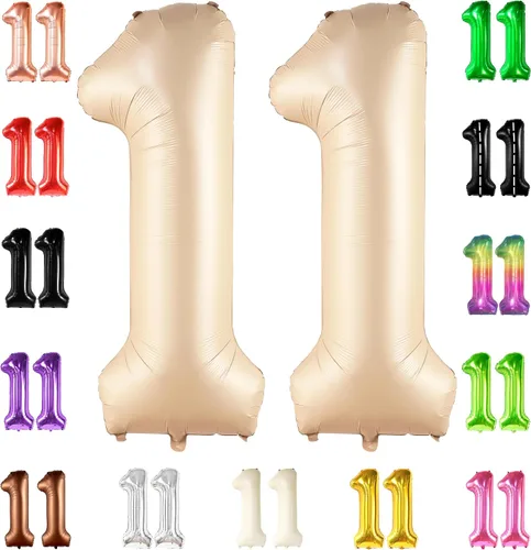 Vista 13 de KatchOn, Globo negro gigante del número 11 de 40 pulgadas, globos negros 11 para decoraciones de cumpleaños de 11 años para niños, globos negros