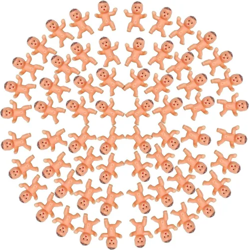 Vista 6 de 36pcs mini bebés de plástico para baby shower, juego de cubitos de hielo, decoraciones de fiesta, juguetes de bebé