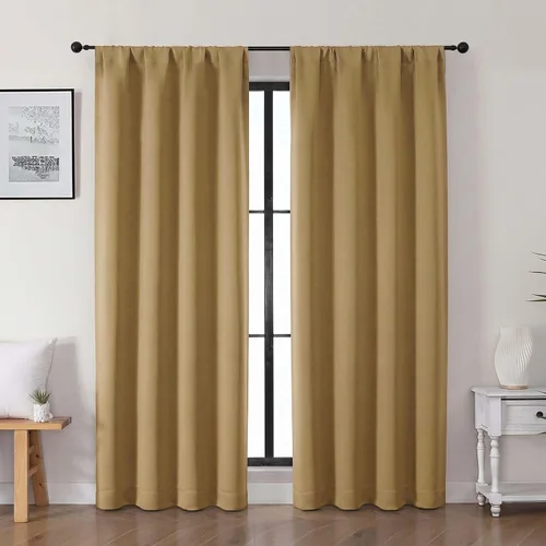Vista 88 de Gwine Aqua Short Curtains 36 Inches Long - Small Half Window Kitchen Curtains Over Sink, Solid Blackout Curtain for Bathroom Basement Cabinet RV, 2