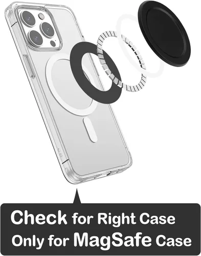 Vista 2 de metisinno Base magnética básica compatible con agarres de teléfono PopSocket y fundas MagSafe para iPhone, color negro