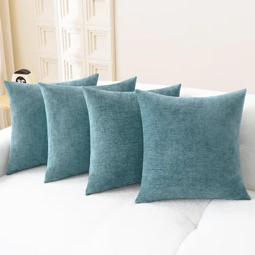 Vista 112 de CaliTime - Paquete de 2 fundas de almohada acogedoras para sofá, decoración del hogar, felpilla suave teñida sólida, 16 x 16 pulgadas, marrón Marrón