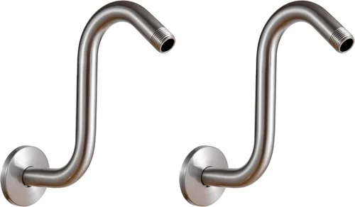 Vista 24 de Brazo de extensión de cabezal de ducha OFFO de 6 pulgadas, brazo de ducha en forma de "S" de cuello de ganso de alto rendimiento con brida en oro