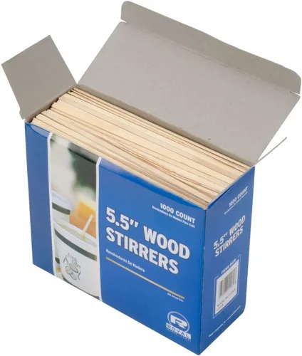 Vista 6 de Royal 1000 agitadores de madera para bebidas de café, 5.5 pulgadas